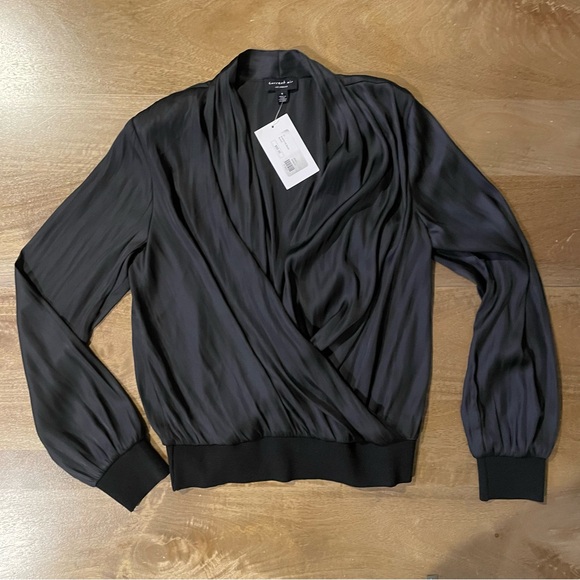 Current Air Surplice Satin Long Sleeve Top - Picture 10 of 13